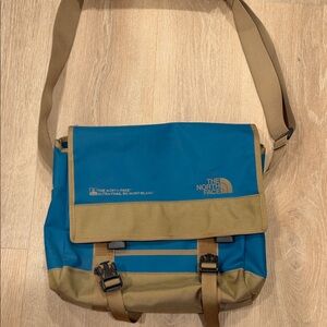 The North Face Tan and Blue Men's Messenger Bag